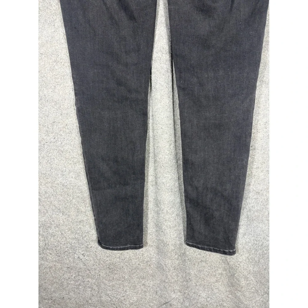 True Religion Mens Super Skinny Moto Jeans Faded Black Ribbed Knee
